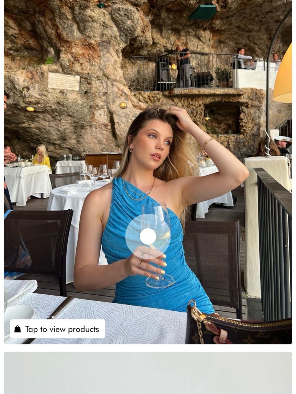 Lioness One-Shoulder Mini Dress in Bright Blue